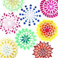 Lot 8 pochoirs plastique mandalas 14cm - Image 3