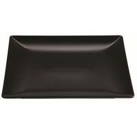 Assiette carrée en grès 18x18x2 cm noir-Kuro - Image principale