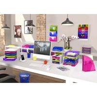 Lot de 6 corbeilles à courrier CepPro Maxi-format Bleu Electrique - Image 2