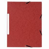 Lot de 50 Chemises à élastiques 3 rabats carte marbrée recyclée Rouge - Image principale