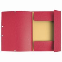 Lot de 50 Chemises à élastiques 3 rabats carte marbrée recyclée Rouge - Image 2