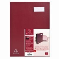 Parapheur direction dos a soufflets 12 compartiments-Bordeaux - Image 3