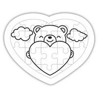 12 puzzles cœur à décorer - Image principale