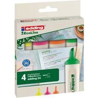 Boite de 4 surligneurs EcoLine Edding (orange, rose, vert, jaune) - Image principale