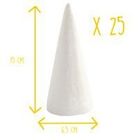25 cônes polystyrène 6 x 14,5 cm - Image principale
