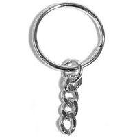 Lot 24 porte-clés double tour métallique argenté Ø25 - Image principale