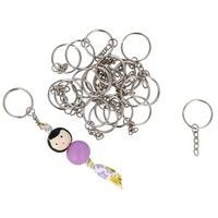 Lot 24 porte-clés double tour métallique argenté Ø25 - Image 2