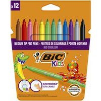 Pochette 12 feutres encre lavable pointe 2.8 mm  Bic Kids. - Image principale