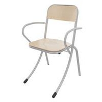 Fauteuil Trévise AST accotoirs tube - rouge  Ral 3000 - Image 4