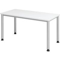 Bureau droit pieds ronds 140 cm Blanc - Image principale