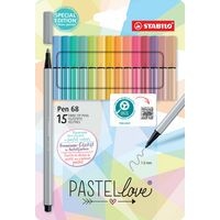 Etui carton 15feutres de dessin STABILO Pen 68 coul. pastel - Image principale