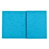 Protège-cahier carte lustrée forte 2 très grands rabats 225g 17x22 cm - Bleu - Image principale