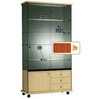Vitrine Easy E6 - Avec armoire basse socle Merisier - Image principale