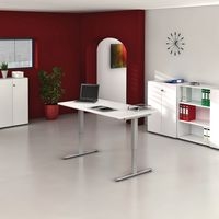 Bureau droit hauteur réglable électrique Evol 160 x 80 cm Plateau Gris - Image 2