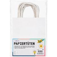Sac en papier blanc vergé à décorer (Lot de 20) - Image principale