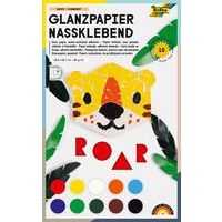 Pochette 10 feuilles assorties lissé gommé vitrail 18,5 x 30 cm - Image principale