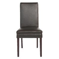 Chaise Lounge croûte de cuir coloris chocolat - Image principale