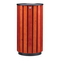 Poubelle à poser/fixer Zeno Access 80L Lattes Bois Entonnoir Gris-Rossignol Pro - Image 5