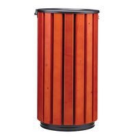 Poubelle à poser/fixer Zeno Access 80L Lattes Bois Entonnoir Gris-Rossignol Pro - Image 4