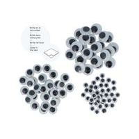 Lot de 100 yeux mobiles fluorescents autoadhésifs  8,15 et 18mm - Image 3