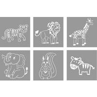 Set 6 pochoirs animaux 15 x 15 cm - Image principale