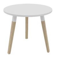 Table ronde Dialogue Ø 80 plateau Blanc tripode Hêtre - Image principale