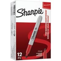 Marqueur permanent Sharpie pointe fine rouge - Boîte de 12 - Image principale