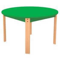 Table Ergo ronde T0 - vert/hêtre - Image principale
