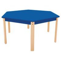 Table Ergo hexagonale T1 - T2 - T3 piètement bois hêtre - Image 2