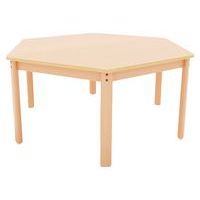 Table Ergo hexagonale T1 - T2 - T3 piètement bois hêtre - Image principale