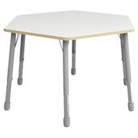 Table Eko hexagonale ø 140 cm réglable T1 à T3 - blanc - Image principale