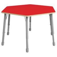 Table Eko hexagonale ø 140 cm réglable T1 à T3 - rouge - Image principale