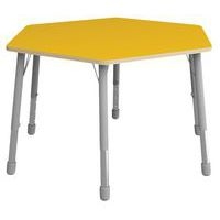 Table Eko hexagonale ø 140 cm réglable T1 à T3 - jaune - Image principale