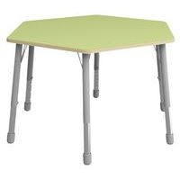 Table Eko hexagonale ø 140 cm réglable T1 à T3 - vert clair - Image principale