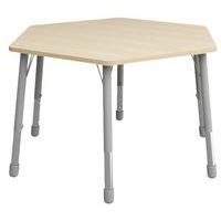 Table Eko hexagonale ø 140 cm réglable T1 à T3 - bouleau - Image principale