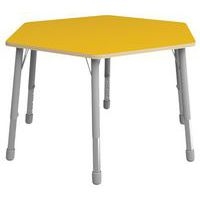 Table Eko hexagonale ø 140 cm réglable T3 à T6 - jaune - Image principale