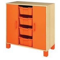 Meuble bas Confetti avec pieds - 4 bacs et portes - Image principale