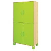 Bibliothèque haute Confetti avec pieds - 4 portes pleines à clé - Image 3