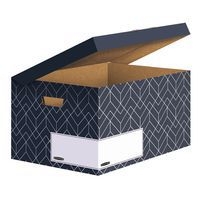 5 Conteneur pour boîte d'archive Flip Top Déco Bleu nuit - Bankers Box - Image principale