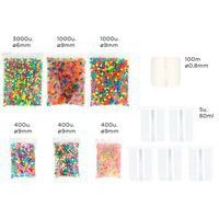 Lot de 6200 perles plastiques Ø9 et 6mm + 100m fils + 5pots - Image 3