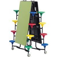 Table mobile Solution  junior rectangulaire 16 sièges L305cm T3 citron vert/mul - Image 7