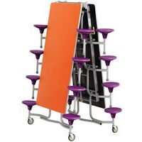 Table mobile Solution  junior rectangulaire 16 sièges L305cm T3 orange/violet - Image 3
