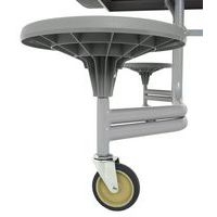 Table mobile ovale Solution  4 bancs 8 assises L153cm T3 Erable/vert olive - Image 3