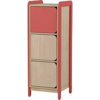 Meuble colonnes av portes Lili 1 colonne/3 portes Ht 137cm corail - Image principale