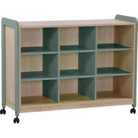 Meuble Lili 3 colonnes 9 niches avec roulettes hauteur 98 cm kaki - Image principale