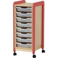 Meuble colonnes à casiers Lili 1 col / 8 casiers Ht 98 cm corail - Image principale