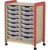 Meuble colonnes à casiers Lili 2 col / 16 casiers Ht 98 cm corail - Image principale