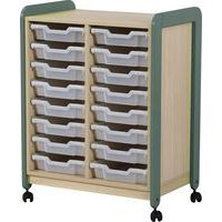 Meuble colonnes à casiers Lili 2 col/16 casiers Ht 98 cm kaki - Image principale