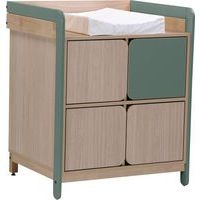 Meuble de change 4 cases coloris kaki + matelas à langer - Image 2
