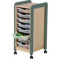 Meuble colonnes à casiers Lili 1 col /8 casiers Ht 98 cm kaki - Image 2